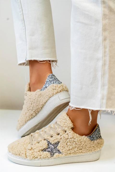 beige colour trainers