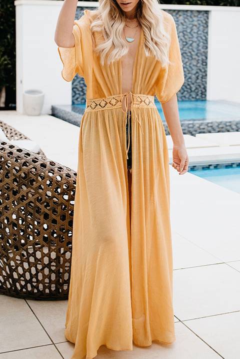 mustard beach cover up