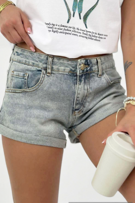 praktičan teksas šorts sa čistim dizajnom ROSARIA