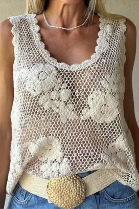 atraktivan boho stilski top sa cvetnim motivima FLORINDANA