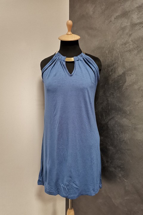 Trendi haljina sa ogrlicom 4026, Boja: tamnoplava, IVET.RS - Nova Kolekcija