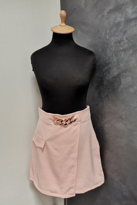 Kratka suknja s akcentom na metalni naglasak 4539, Boja: rose, IVET.RS - Nova Kolekcija