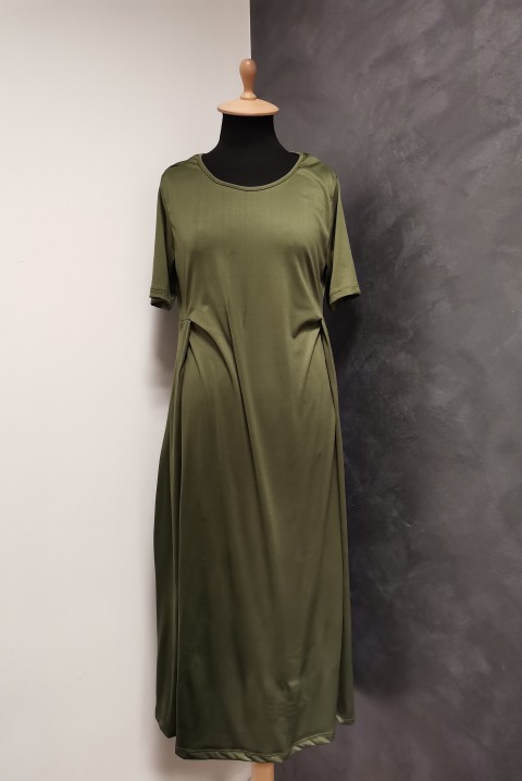 Praktična i moderna haljina slobodnog kroja 5622, Boja: kaki, IVET.RS - Nova Kolekcija