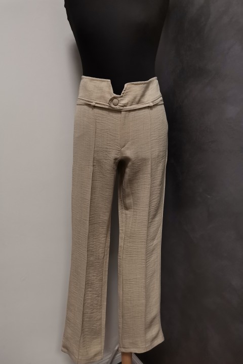 Trendi pantalone visokog struka 5853, Boja: ecru, IVET.RS - Nova Kolekcija