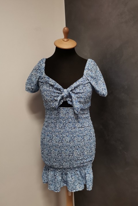 Trendi haljina spuštenih ramena u plavoj boji 5955, Boja: plava, IVET.RS - Nova Kolekcija