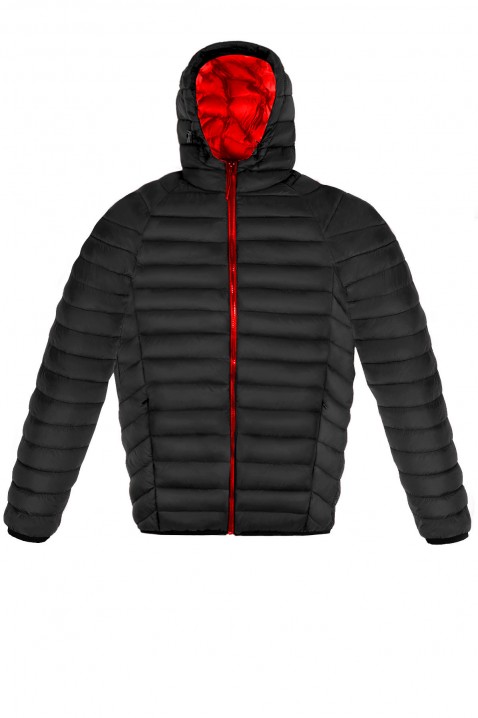 Muška jakna EVERET BLACK, Boja: crna i crvena, IVET.RS - Nova Kolekcija