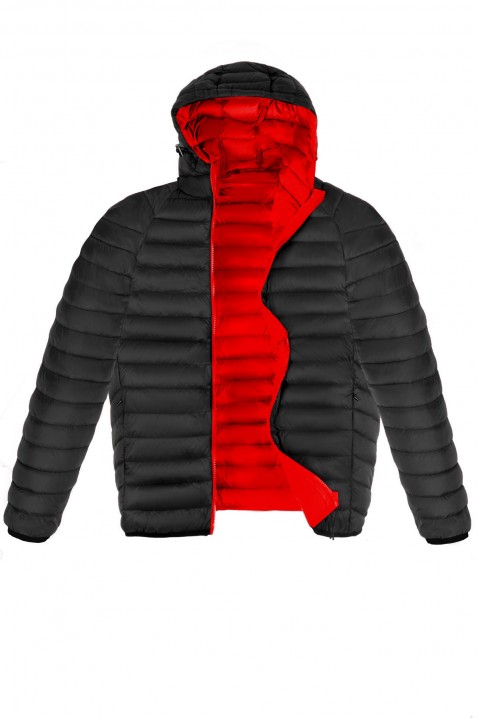 Muška jakna EVERET BLACK, Boja: crna i crvena, IVET.RS - Nova Kolekcija