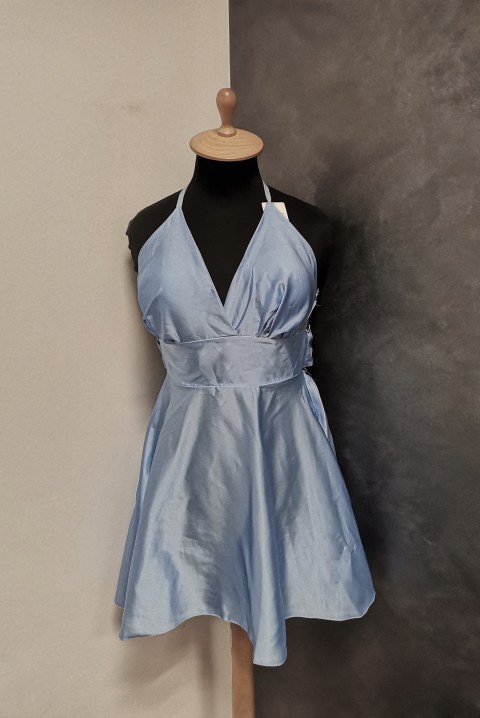 Seksi kratka haljina s dubokim dekolteom 6320, Boja: svetloplava, IVET.RS - Nova Kolekcija