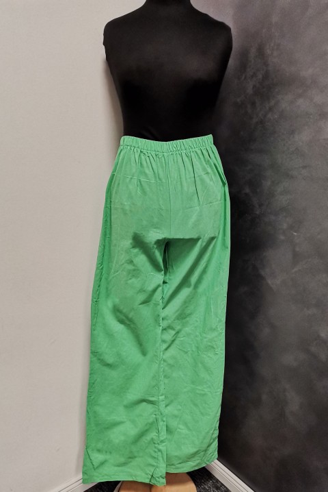 Pantalone s visokim strukom i dugačkim širokim nogavicama 6471, Boja: zelena, IVET.RS - Nova Kolekcija