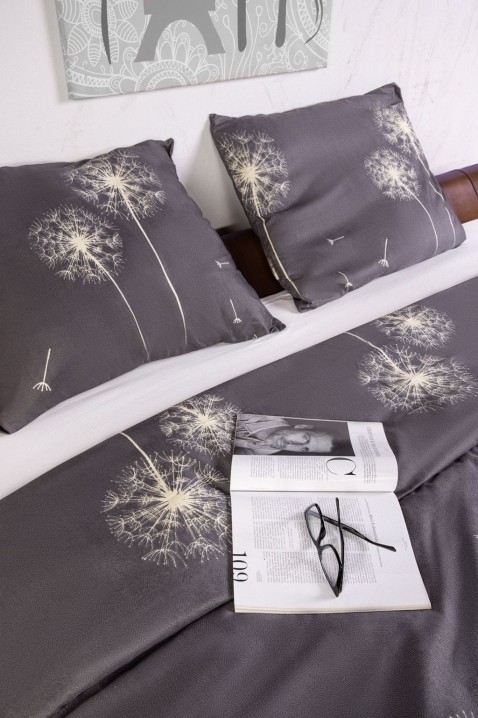 Komplet posteljine MAGIJA 200x220 cm pamučni saten, Boja: grafitna, IVET.RS - Nova Kolekcija