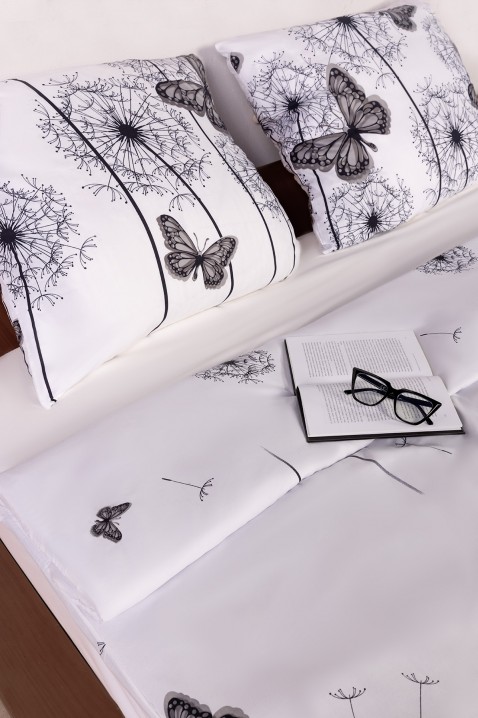 Komplet posteljine BORBELHA 200x220 cm pamučni saten, Boja: bela, IVET.RS - Nova Kolekcija