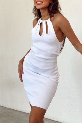 Efektna kratka haljina u klasičnoj boji 6566, Boja: bela, IVET.RS - Nova Kolekcija