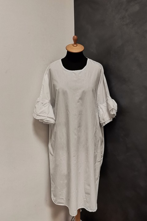 Kratka haljina koketnog dizajna u klasičnoj boji 6738, Boja: bela, IVET.RS - Nova Kolekcija