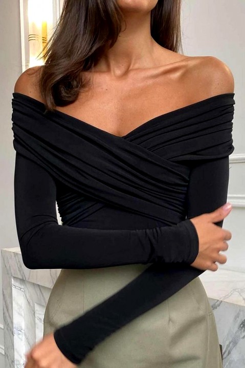 Ženska bluza DELMERSA BLACK, Boja: crna, IVET.RS - Nova Kolekcija