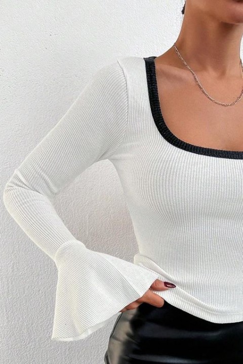 Ženska bluza LINDETA WHITE, Boja: bela i crna, IVET.RS - Nova Kolekcija