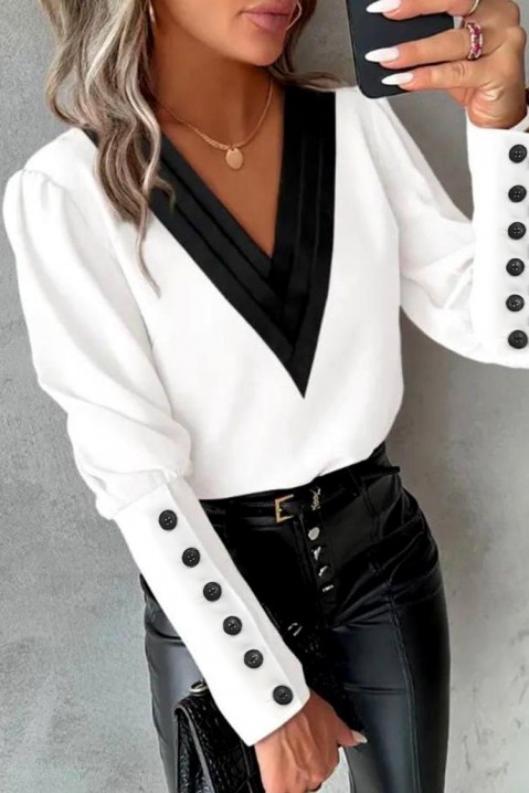 Ženska bluza ROMILSA WHITE, Boja: crna i bela, IVET.RS - Nova Kolekcija