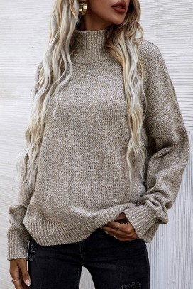 Ženski džemper izrađen od mekog pletiva 6799, Boja: bež, IVET.RS - Nova Kolekcija