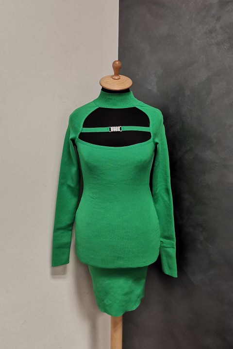 Elegantna ženska haljina u efektnoj boji 6814, Boja: zelena, IVET.RS - Nova Kolekcija