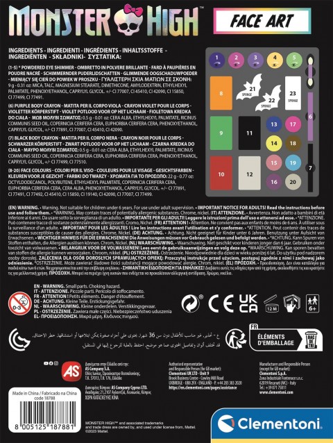 Komplet za farbanje lica - Monster Haj | ClementoniIVET.RS - Nova Kolekcija