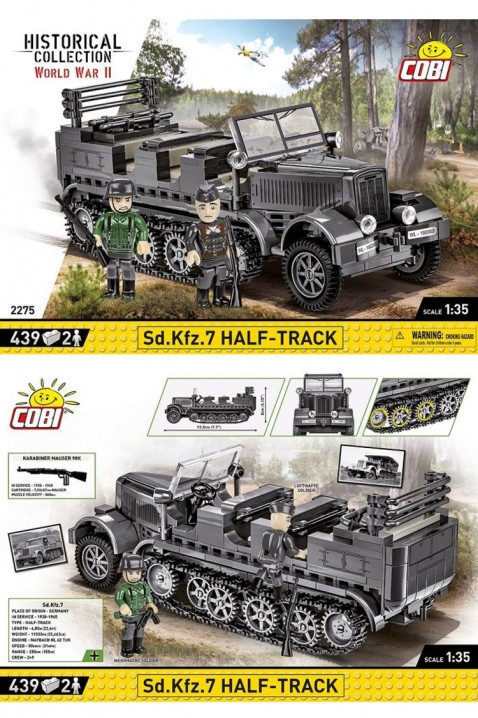 Konstruktor Cobi Sd.Kfz. 7 Half-track - dela 439IVET.RS - Nova Kolekcija