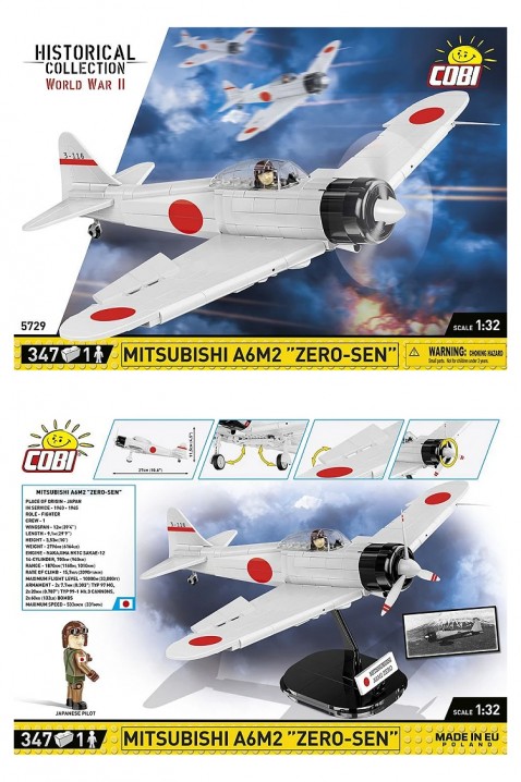 Konstruktor Cobi lovački avion Mitsubishi A6M2 „Zero“ - delova 347IVET.RS - Nova Kolekcija