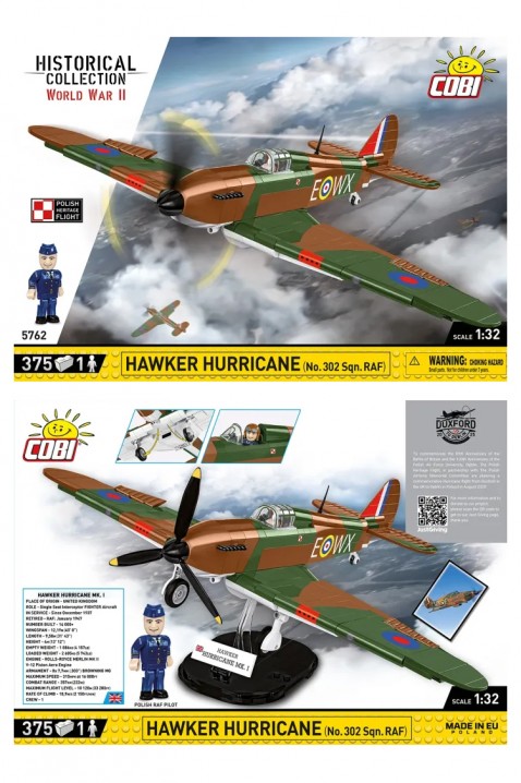 Konstruktor Cobi avion Hawker Hurricane - delova 375IVET.RS - Nova Kolekcija