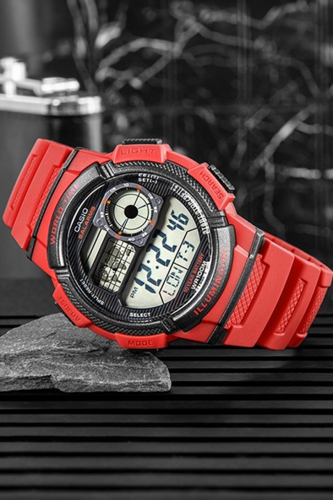 Muški sat CASIO AE-1000W-4AVDF, Boja: crvena, IVET.RS - Nova Kolekcija