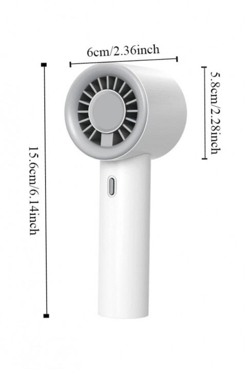 Ručni mini ventilator ROBY WHITE, Boja: bela, IVET.RS - Nova Kolekcija