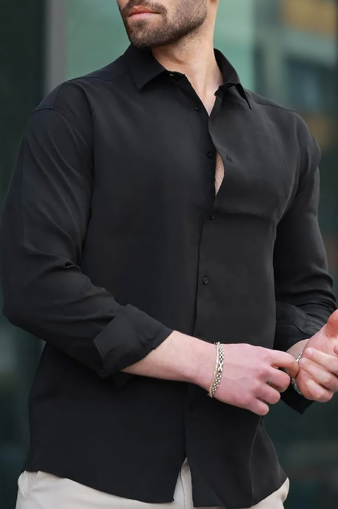 Muška košulja MAGREDO BLACK, Boja: crna, IVET.RS - Nova Kolekcija
