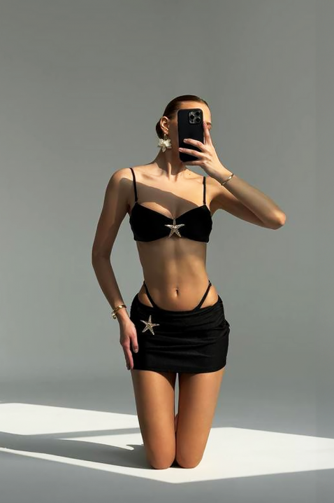 Komplet za plažu BRILIANZATA BLACK, Boja: crna, IVET.RS - Nova Kolekcija