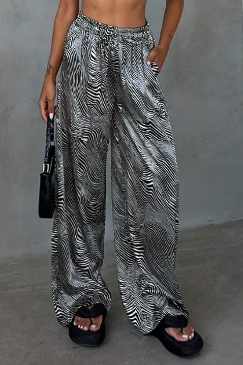Pantalone BORSILZA WHITE, Boja: crna i bela, IVET.RS - Nova Kolekcija