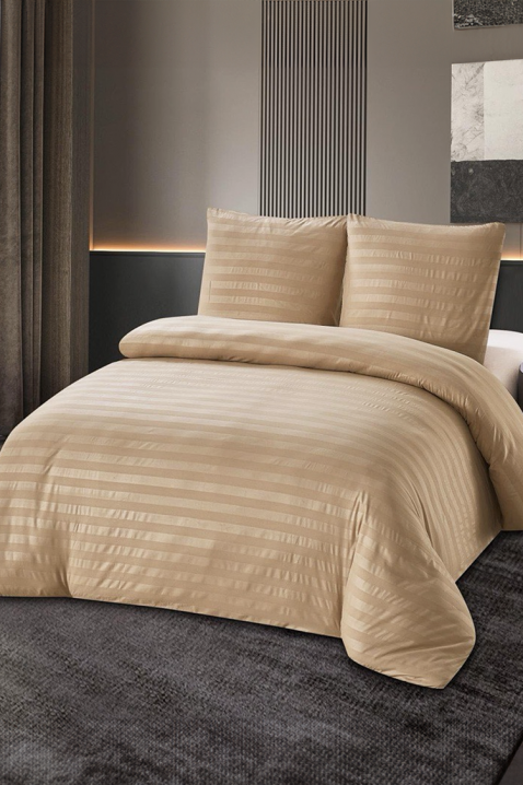 Komplet posteljine KRONESA BEIGE 200x220 cm pamuk - 3 dela, Boja: bež, IVET.RS - Nova Kolekcija