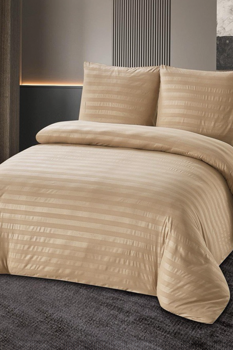 Komplet posteljine KRONESA BEIGE 200x220 cm pamuk - 3 dela, Boja: bež, IVET.RS - Nova Kolekcija