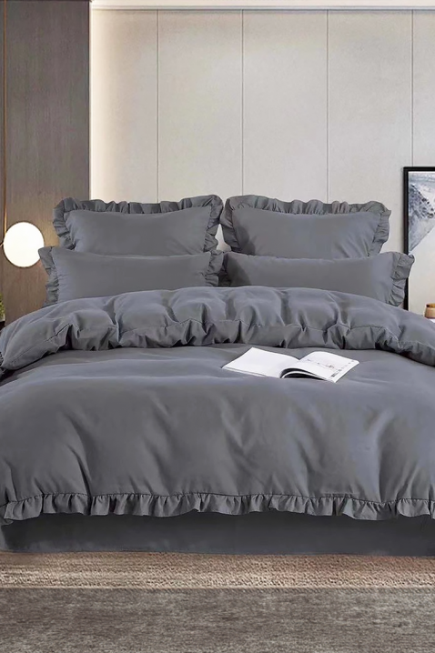 Komplet posteljine CANVELA GREY 200x220 cm pamuk - 4 dela, Boja: siva, IVET.RS - Nova Kolekcija