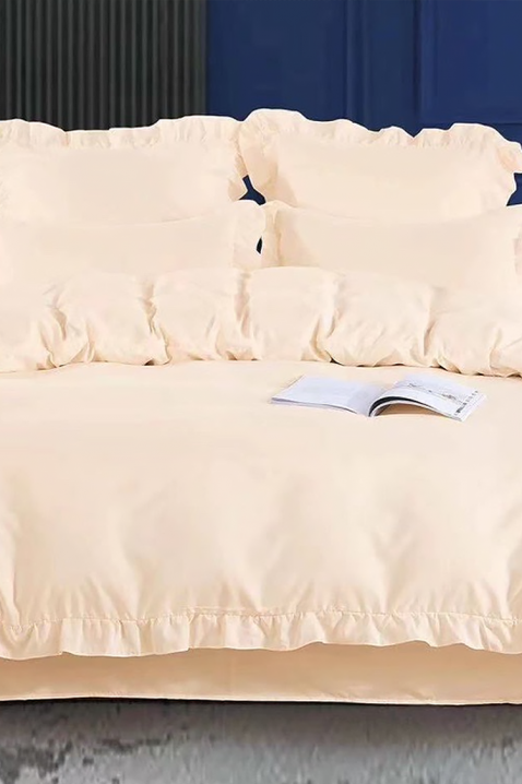 Komplet posteljine CANVELA ECRU 200x220 cm pamuk - 4 dela, Boja: ecru, IVET.RS - Nova Kolekcija