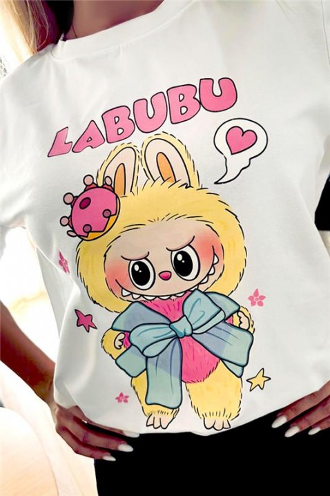 Majica LABUBU RIBBON, Boja: bela, IVET.RS - Nova Kolekcija