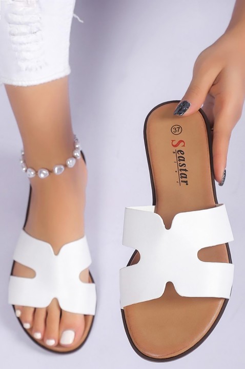 Ženske papuče HERMESINA WHITE, Boja: bela, IVET.RS - Nova Kolekcija