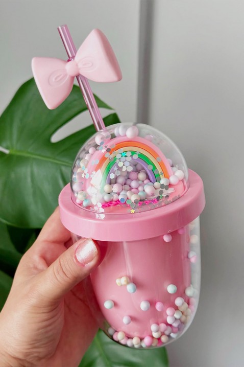 Čaša za vodu sa slamkom TRULMY PINK - 500 ml, Boja: roze, IVET.RS - Nova Kolekcija