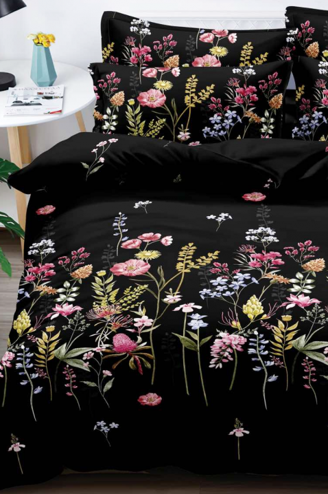 Komplet posteljine MOFREVA 200x220 cm pamuk - 4 dela, Boja: crna, IVET.RS - Nova Kolekcija