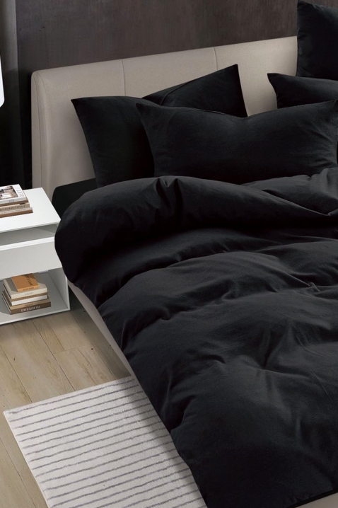 Komplet posteljine SOLPESA BLACK 200x220 cm pamuk - 3 dela, Boja: crna, IVET.RS - Nova Kolekcija