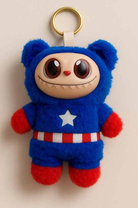 Plišani privezak LABUBU CAPTAIN AMERICA, Boja: plava, IVET.RS - Nova Kolekcija