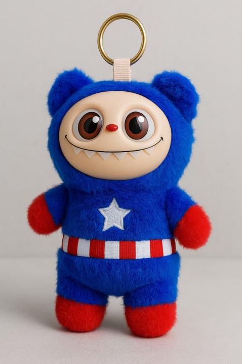Plišani privezak LABUBU CAPTAIN AMERICA, Boja: plava, IVET.RS - Nova Kolekcija