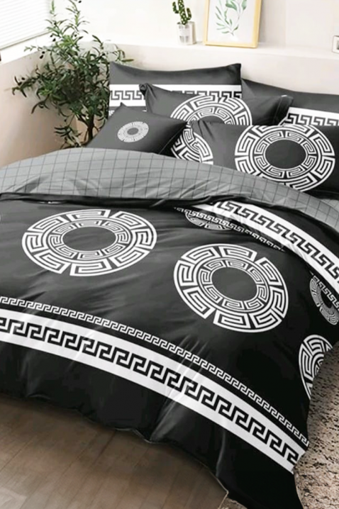Komplet posteljine PLOHERA BLACK 200x220 cm pamuk - 4 dela, Boja: crna, IVET.RS - Nova Kolekcija