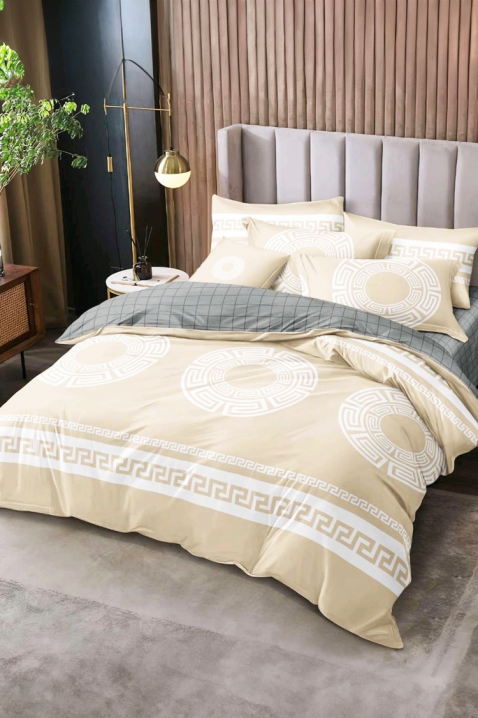 Komplet posteljine PLOHERA BEIGE 200x220 cm pamuk - 4 dela, Boja: bež, IVET.RS - Nova Kolekcija