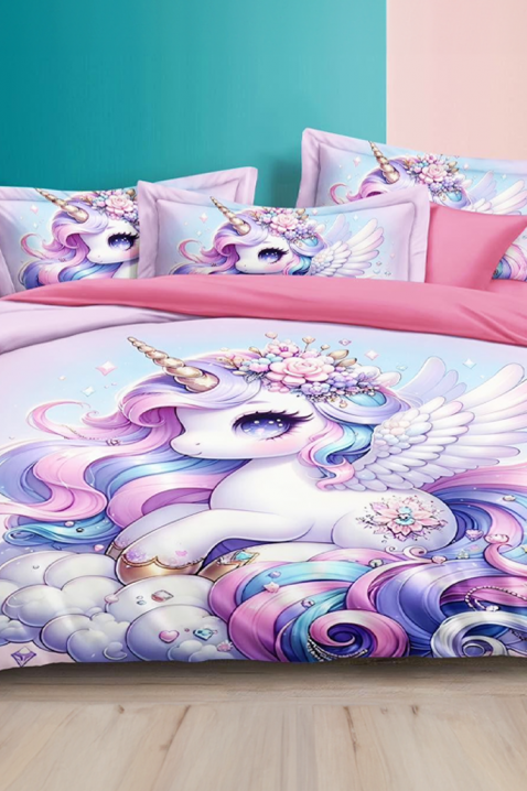 Komplet posteljine UNICORN 160x200 cm pamuk - 3 dela, Boja: višebojna, IVET.RS - Nova Kolekcija