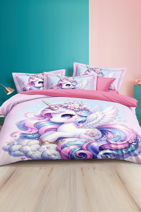 Komplet posteljine UNICORN 160x200 cm pamuk - 3 dela, Boja: višebojna, IVET.RS - Nova Kolekcija
