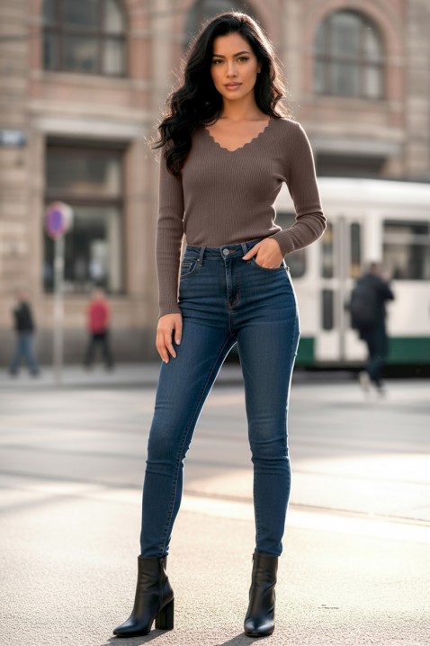 Ženska bluza VORNELFA BROWN, Boja: ecru, IVET.RS - Nova Kolekcija