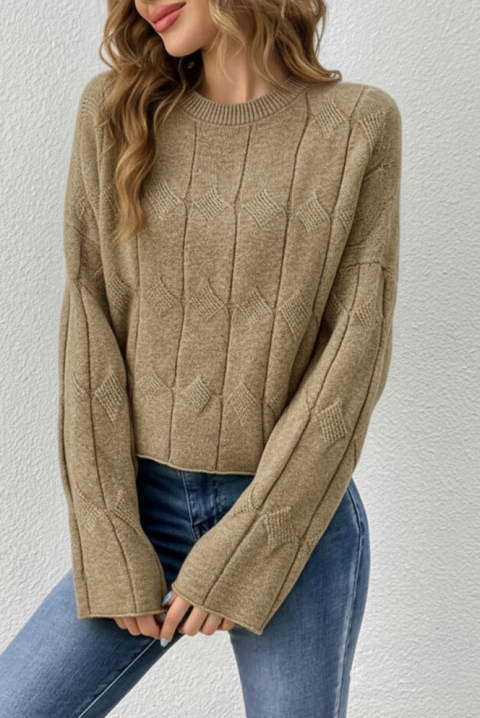 Džemper BLAGORDA BEIGE, Boja: kaki, IVET.RS - Nova Kolekcija