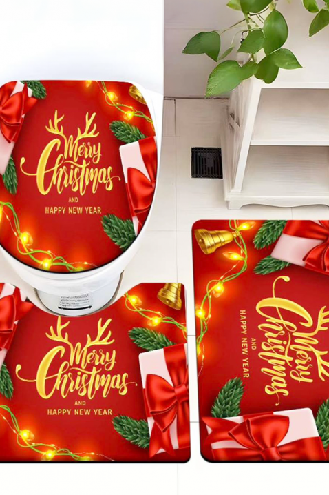 Kupatilski komplet od 3 dela DELXY, Boja: crvena, IVET.RS - Nova Kolekcija