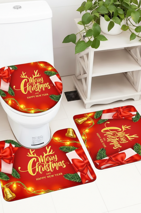 Kupatilski komplet od 3 dela DELXY, Boja: crvena, IVET.RS - Nova Kolekcija